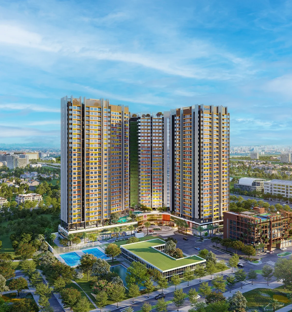 Phối cảnh kiến trúc hiện đại dự án căn hộ Setia Edenia tọa lạc tại vị trí vàng mặt tiền Quốc lộ 13
