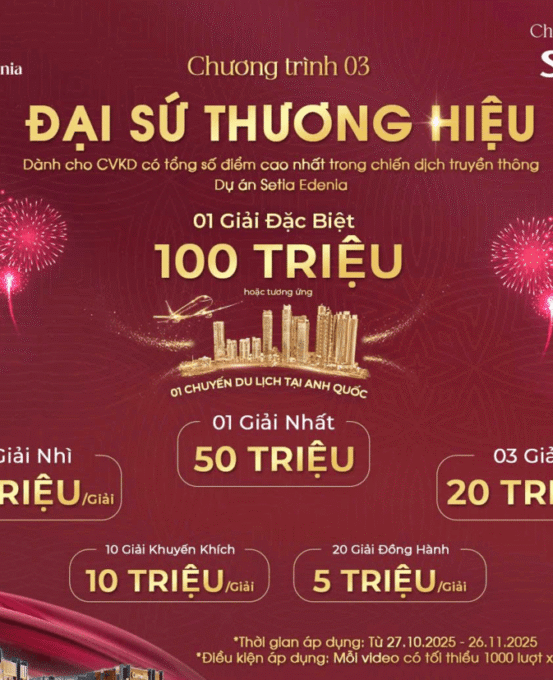 THÔNG BÁO CHƯƠNG TRÌNH THI ĐUA CVKD SETIA EDENIA