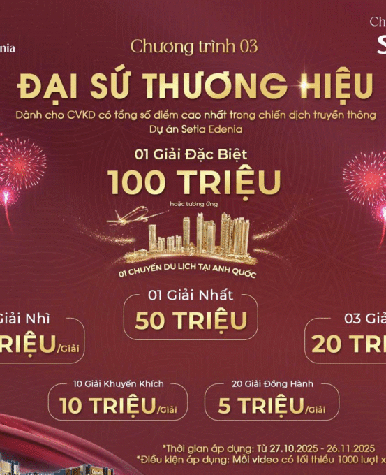 THÔNG BÁO CHƯƠNG TRÌNH THI ĐUA CVKD SETIA EDENIA